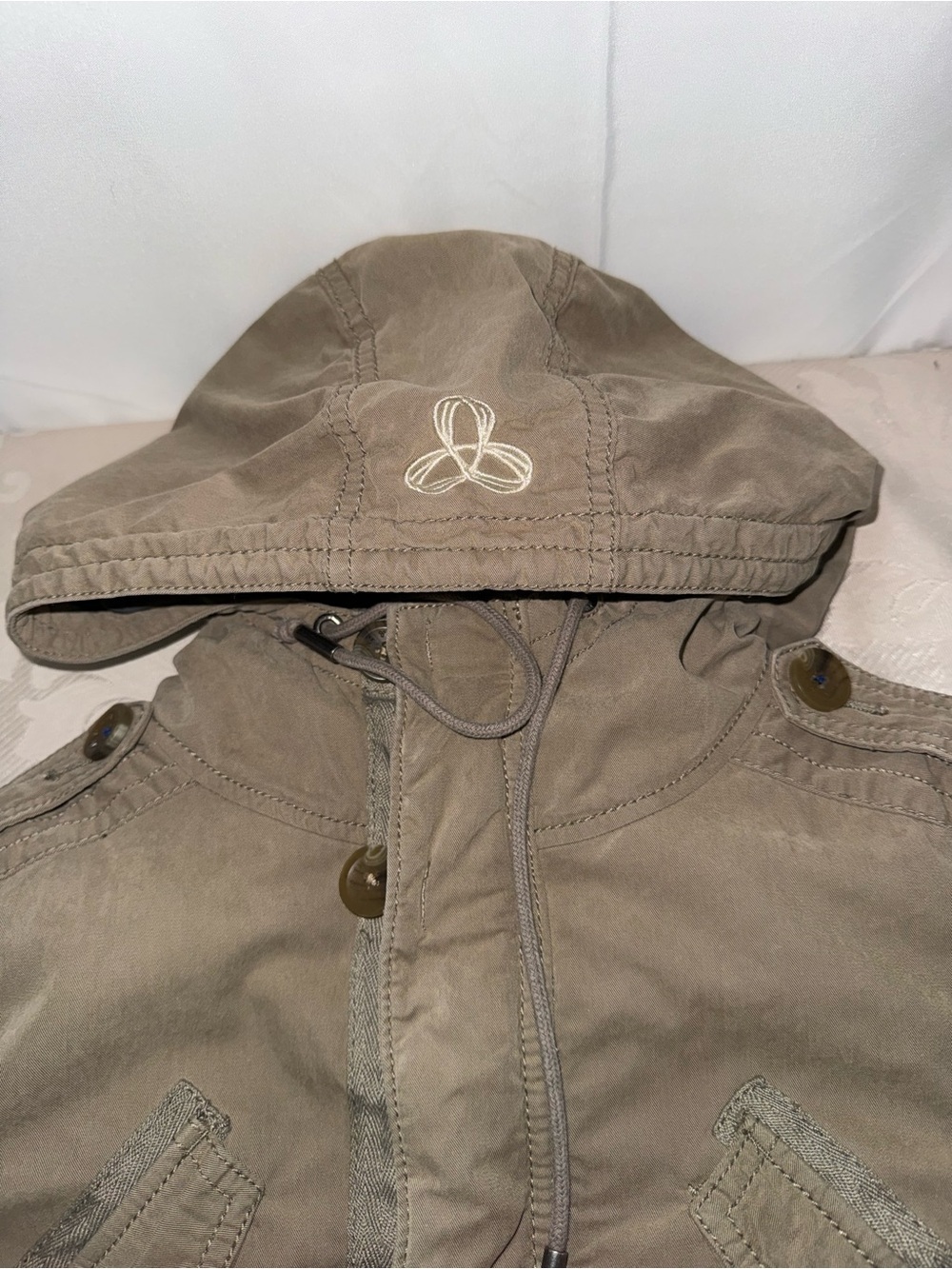 Aritzia TNA Military Jacket 017-024 Khaki Hooded Utility Coat XXS - Picture 5 of 12